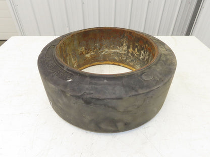 Super Solid 18x7x12-1/8 Forklift Tire Smooth Solid Press-on Black