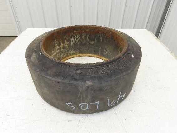 Super Solid 18x7x12-1/8 Forklift Tire Smooth Solid Press-on Black