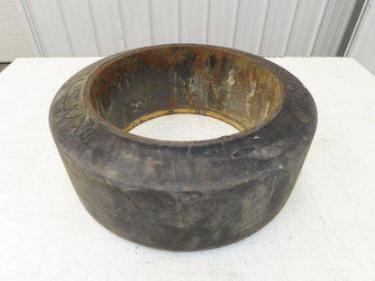 Super Solid 18x7x12-1/8 Forklift Tire Smooth Solid Press-on Black