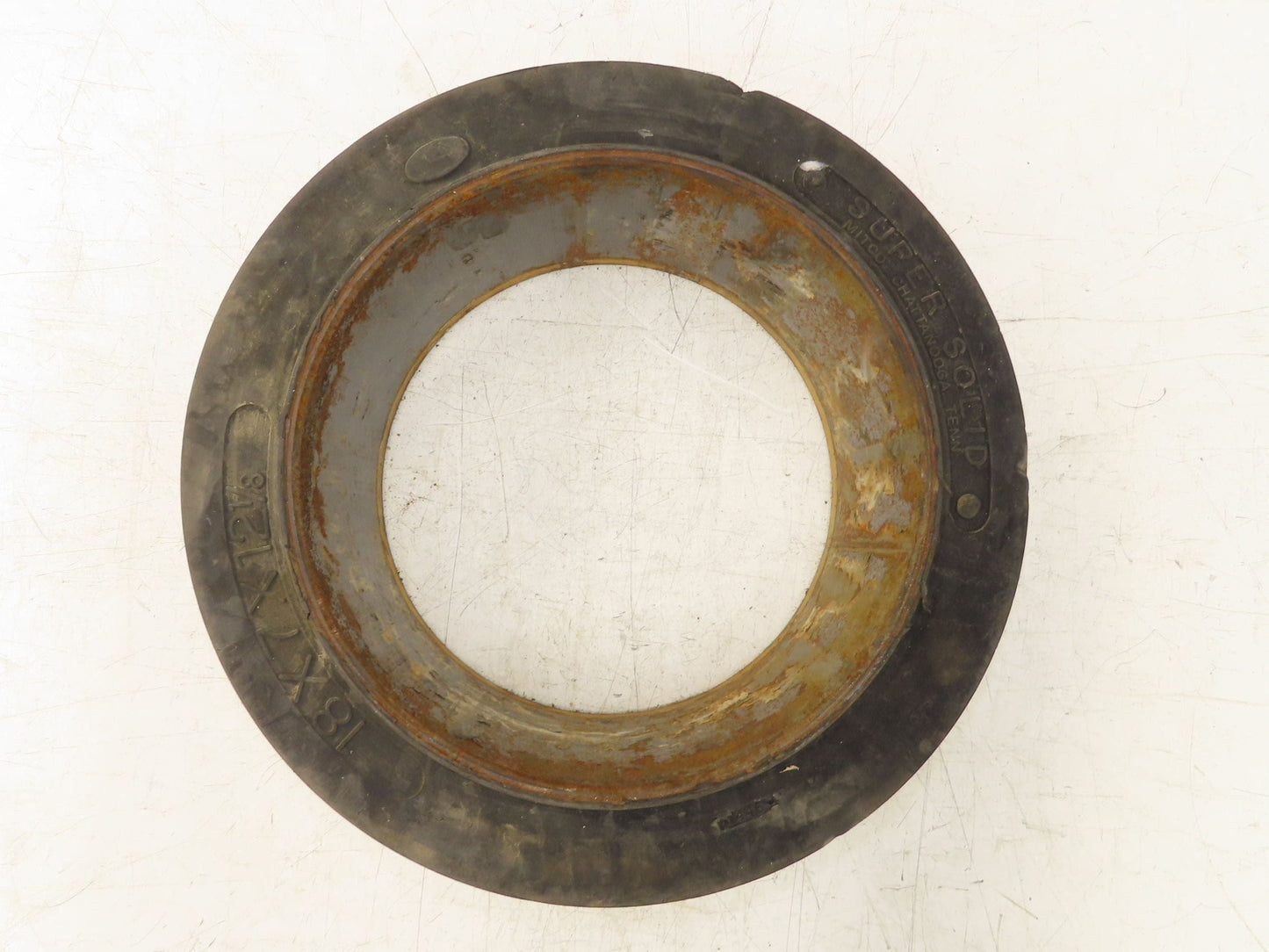 Super Solid 18x7x12-1/8 Forklift Tire Smooth Solid Press-on Black