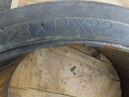 Super Solid 28x12x22 Forklift Tire Smooth Solid Press-on Black