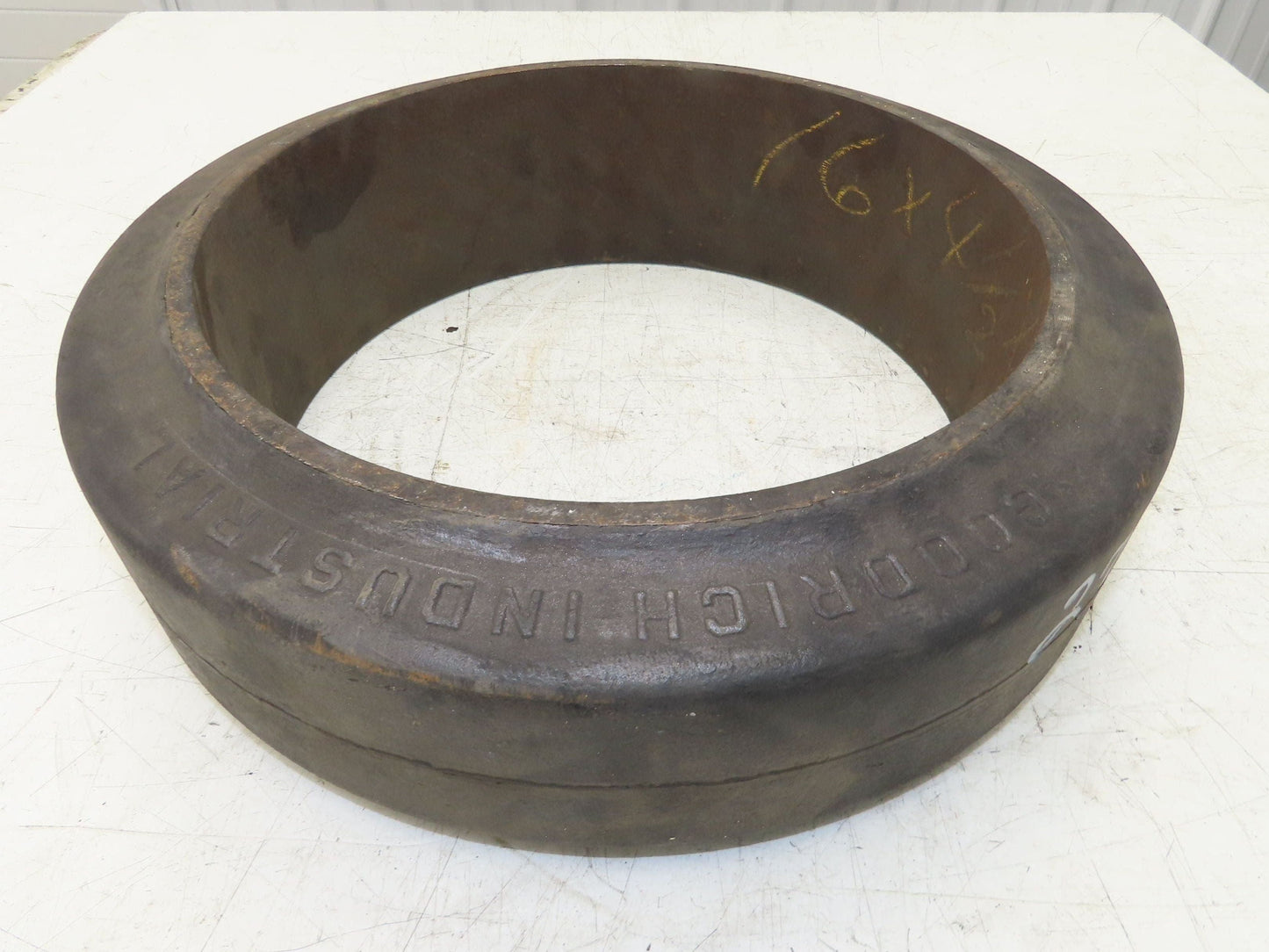 Goodrich 16x4-1/2x12 Forklift Tire Smooth Solid Press-on Black