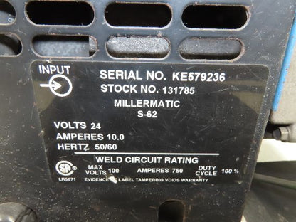 Miller S-62 Mig Welder Wire Feeder 24V Series 60 Millermatic Single No Spool
