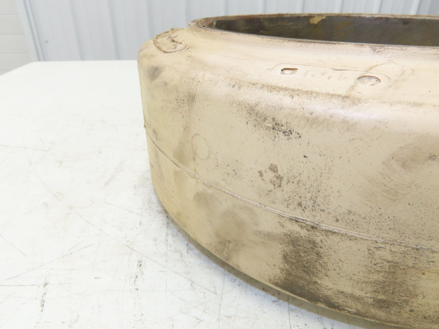 Cat Caterpillar 14x5x10 Forklift Tire Smooth Solid Press-on White Non-Marking