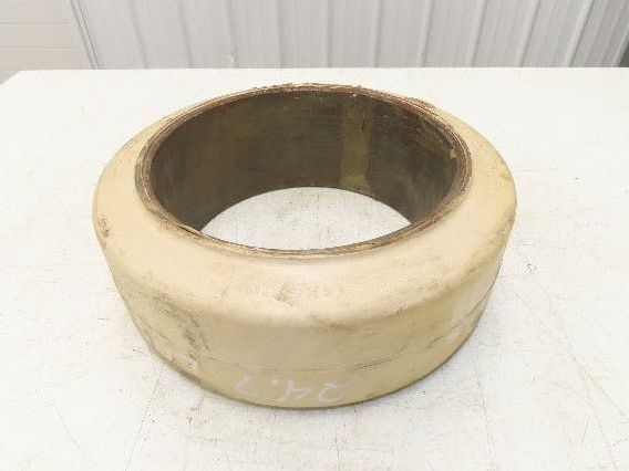 Cat Caterpillar 14x5x10 Forklift Tire Smooth Solid Press-on White Non-Marking