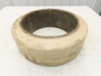 Cat Caterpillar 14x5x10 Forklift Tire Smooth Solid Press-on White Non-Marking