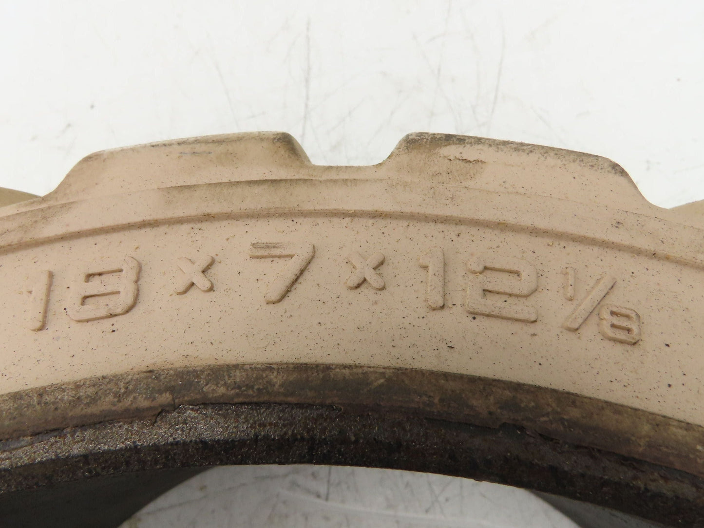 Cat Caterpillar 18x7x12-1/8 Forklift Tire Traction Solid Press-on White Non-Mark