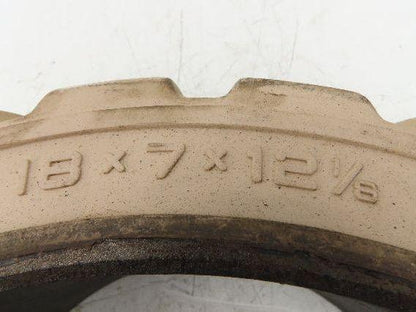 Cat Caterpillar 18x7x12-1/8 Forklift Tire Traction Solid Press-on White Non-Mark