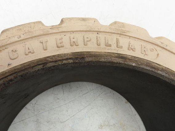 Cat Caterpillar 18x7x12-1/8 Forklift Tire Traction Solid Press-on White Non-Mark