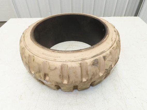 Cat Caterpillar 18x7x12-1/8 Forklift Tire Traction Solid Press-on White Non-Mark