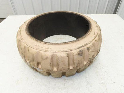 Cat Caterpillar 18x7x12-1/8 Forklift Tire Traction Solid Press-on White Non-Mark