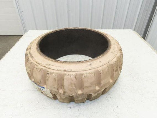 Cat Caterpillar 18x7x12-1/8 Forklift Tire Traction Solid Press-on White Non-Mark