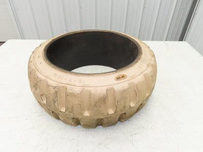 Cat Caterpillar 18x7x12-1/8 Forklift Tire Traction Solid Press-on White Non-Mark