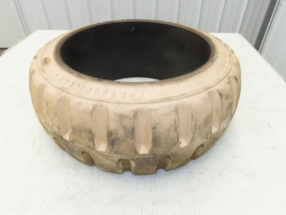 Cat Caterpillar 18x7x12-1/8 Forklift Tire Traction Solid Press-on White Non-Mark