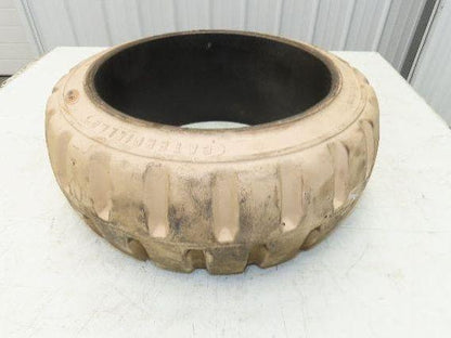 Cat Caterpillar 18x7x12-1/8 Forklift Tire Traction Solid Press-on White Non-Mark