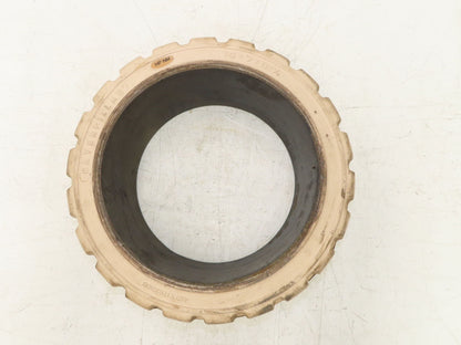 Cat Caterpillar 18x7x12-1/8 Forklift Tire Traction Solid Press-on White Non-Mark