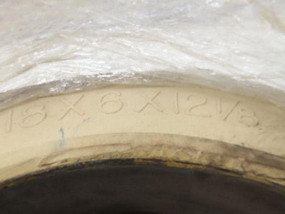 Maine Tire 18x6x12-1/8 Forklift Tire Smooth Solid Press-on White Non-Marking