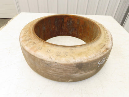 Monarch 18x6x12-1/8 Forklift Tire Smooth Solid Press-on White Non-Marking