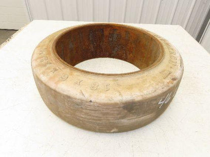 Monarch 18x6x12-1/8 Forklift Tire Smooth Solid Press-on White Non-Marking