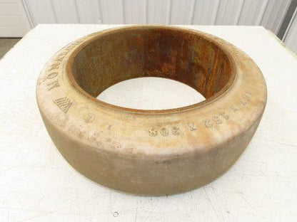 Monarch 18x6x12-1/8 Forklift Tire Smooth Solid Press-on White Non-Marking