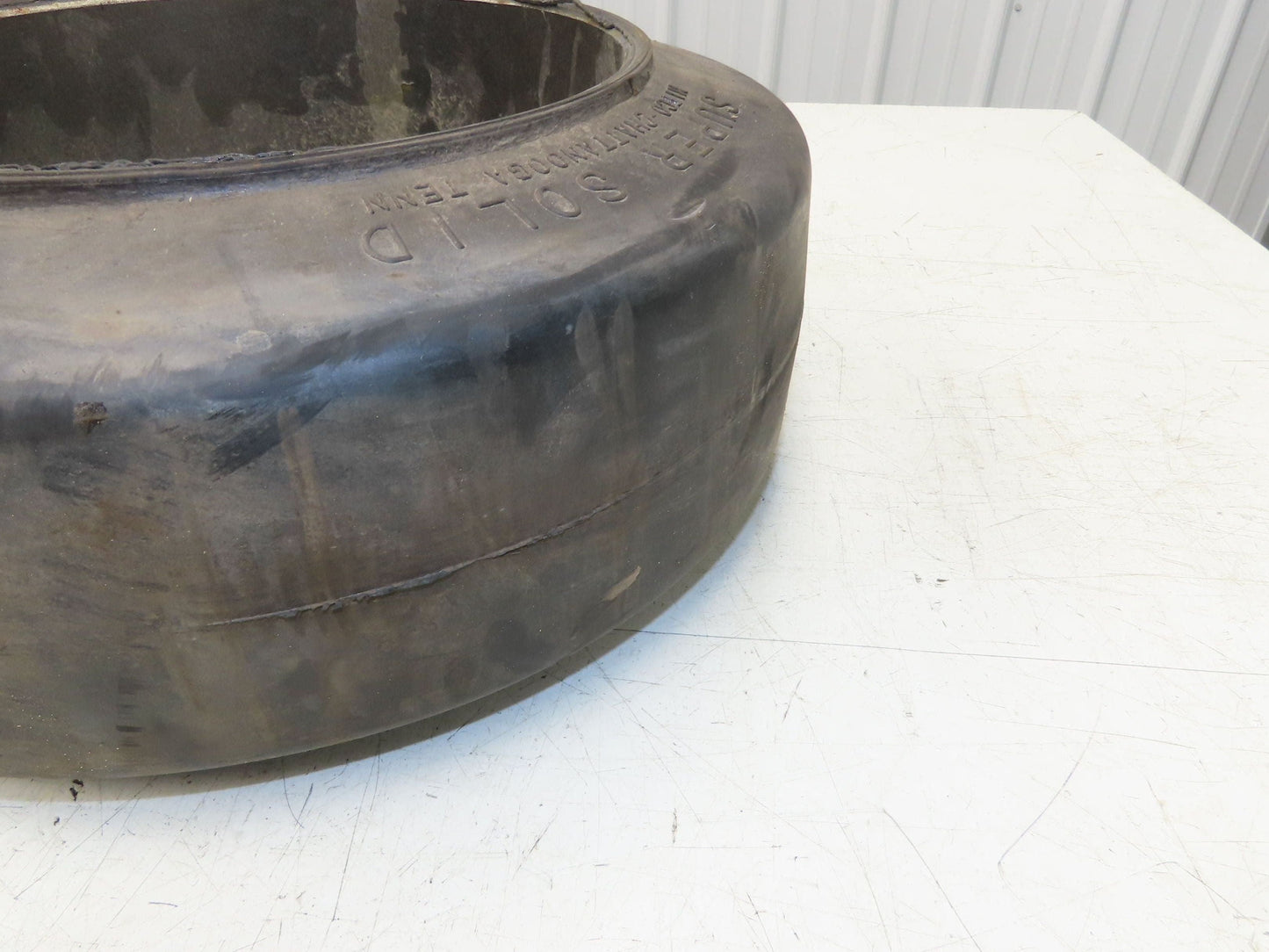 Super Solid 16x6x10.5 Forklift Tire Smooth Solid Press-on Black