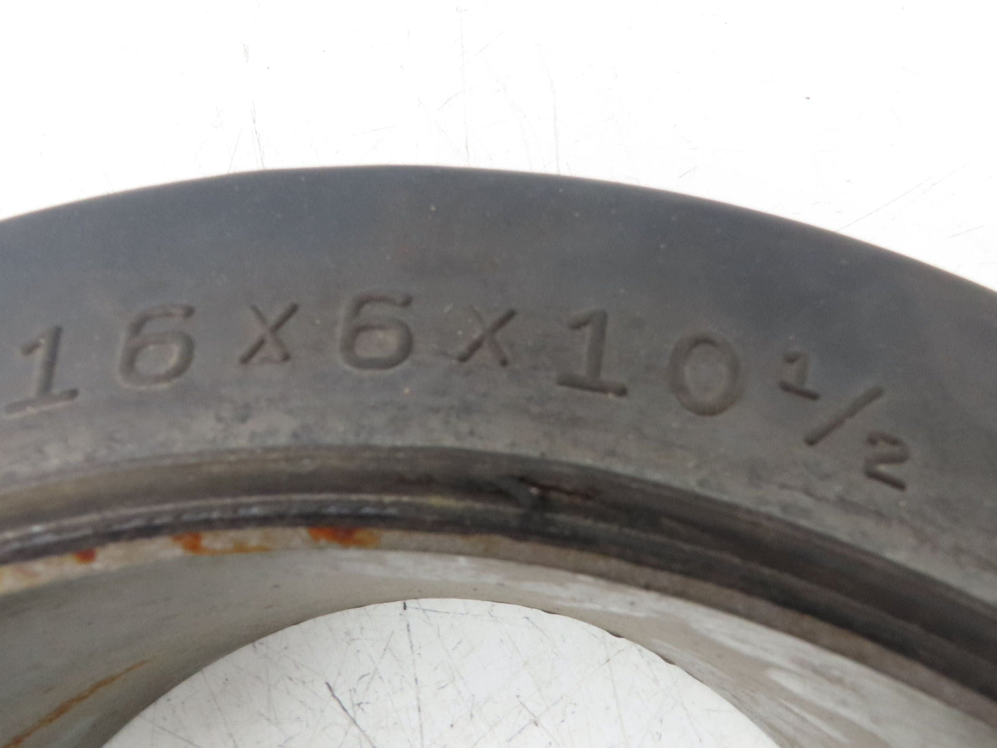 Super Solid 16x6x10.5 Forklift Tire Smooth Solid Press-on Black