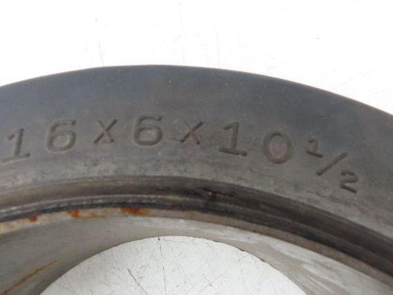 Super Solid 16x6x10.5 Forklift Tire Smooth Solid Press-on Black