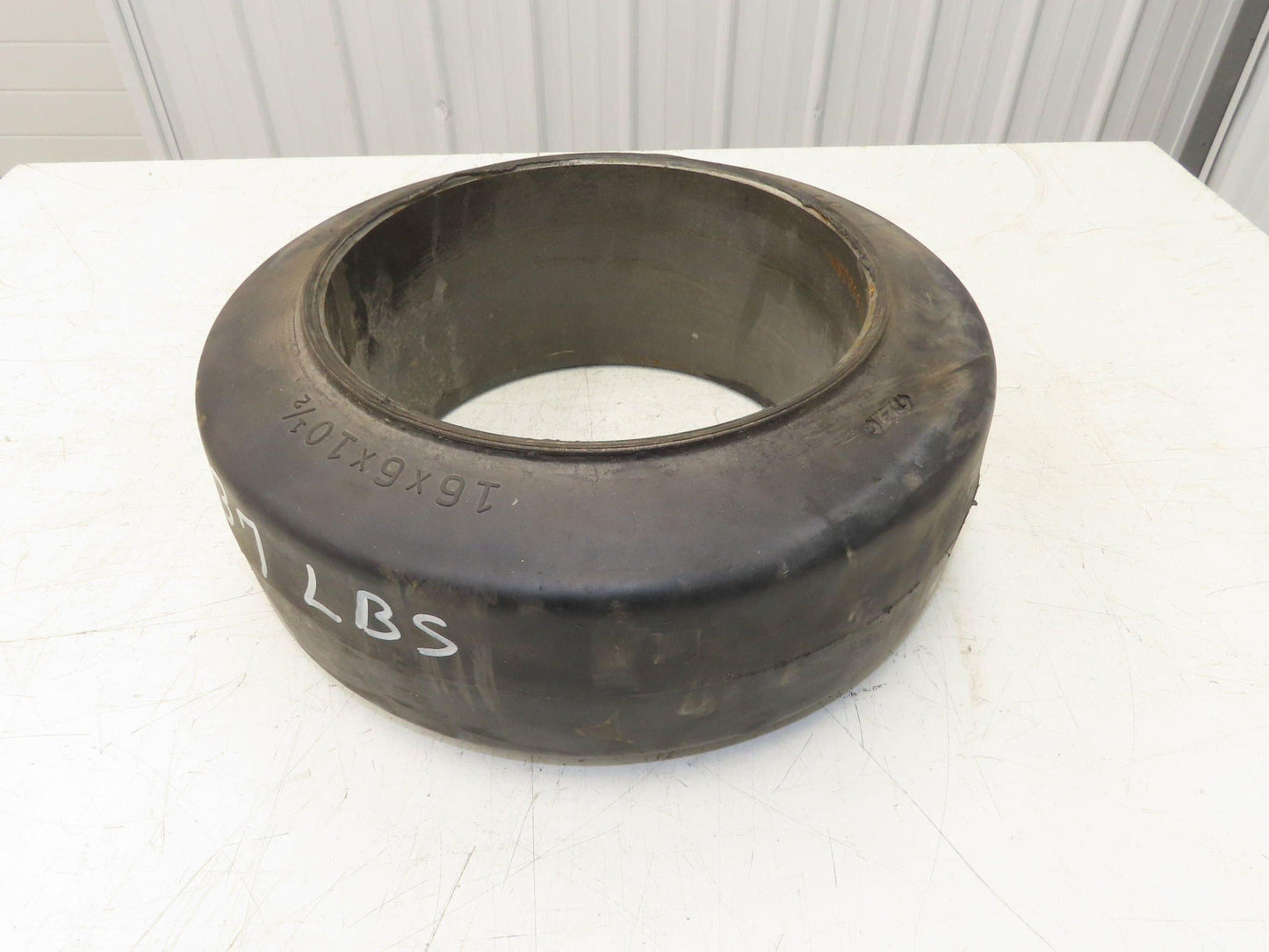 Super Solid 16x6x10.5 Forklift Tire Smooth Solid Press-on Black