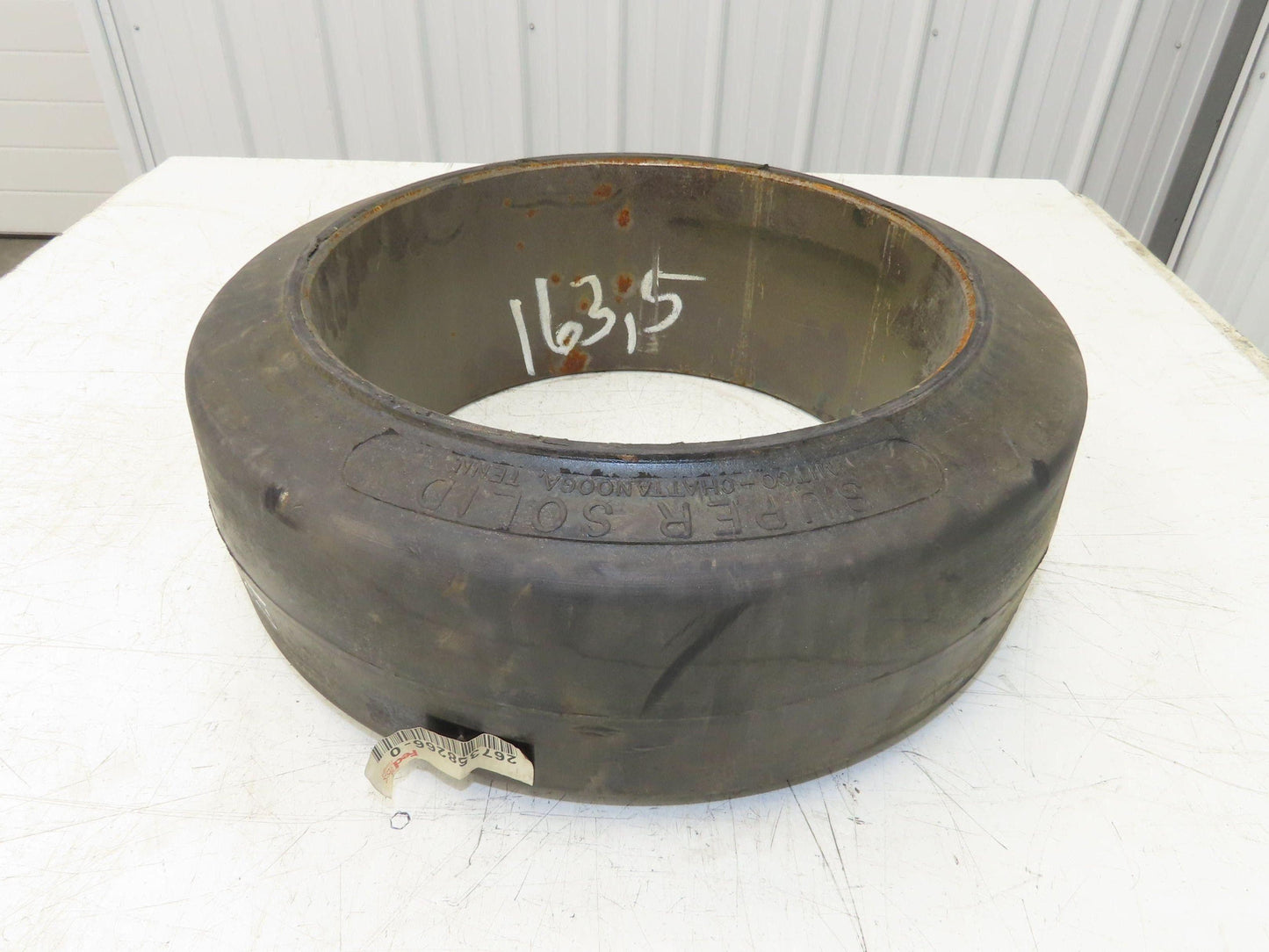 Super Solid 17x6x12-1/8 Forklift Tire Smooth Solid Press-on Black