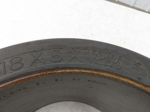 Super Solid 18x8x12-1/8 Forklift Tire Smooth Solid Press-on Black