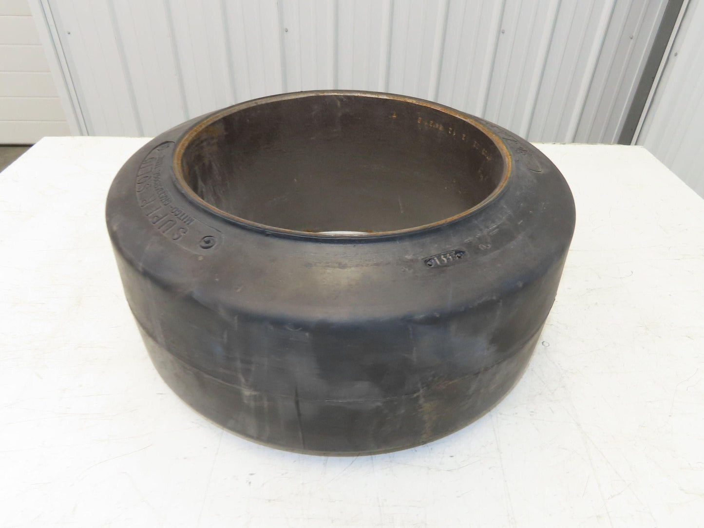 Super Solid 18x8x12-1/8 Forklift Tire Smooth Solid Press-on Black