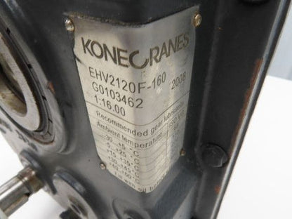 Kone Cranes EHV2120F-160 Gear Drive Reducer 16:1 Gearbox 60mm Hollow Shaft