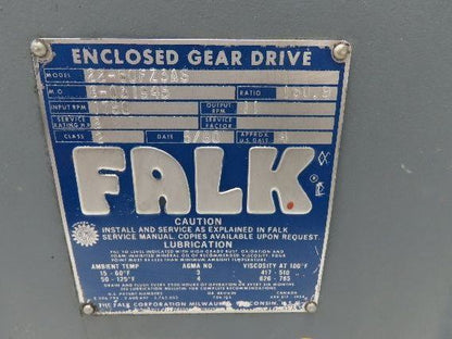 Falk 22-60FZ3AS Inline Gearbox 160.9 Reducer 2Hp 11 RPM Output w/Motor Mount