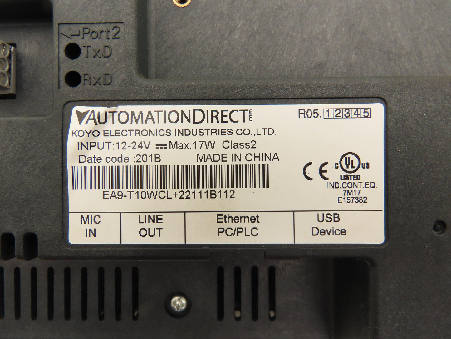 Automation Direct EA9-T10WCL Touch Screen HMI Control Panel Display 12-24vDC