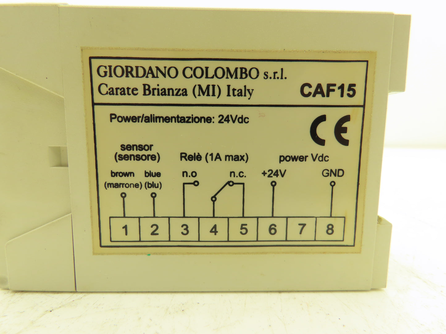 Giordano Colombo CAF15 Electro-Spindle Monitor Relay 24vDC In