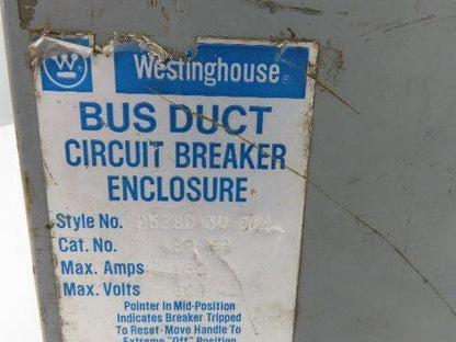 Westinghouse 2528D 30 G01 Busway Disconnect Switch Bus Plug 50A 600VAC 3PH 3W