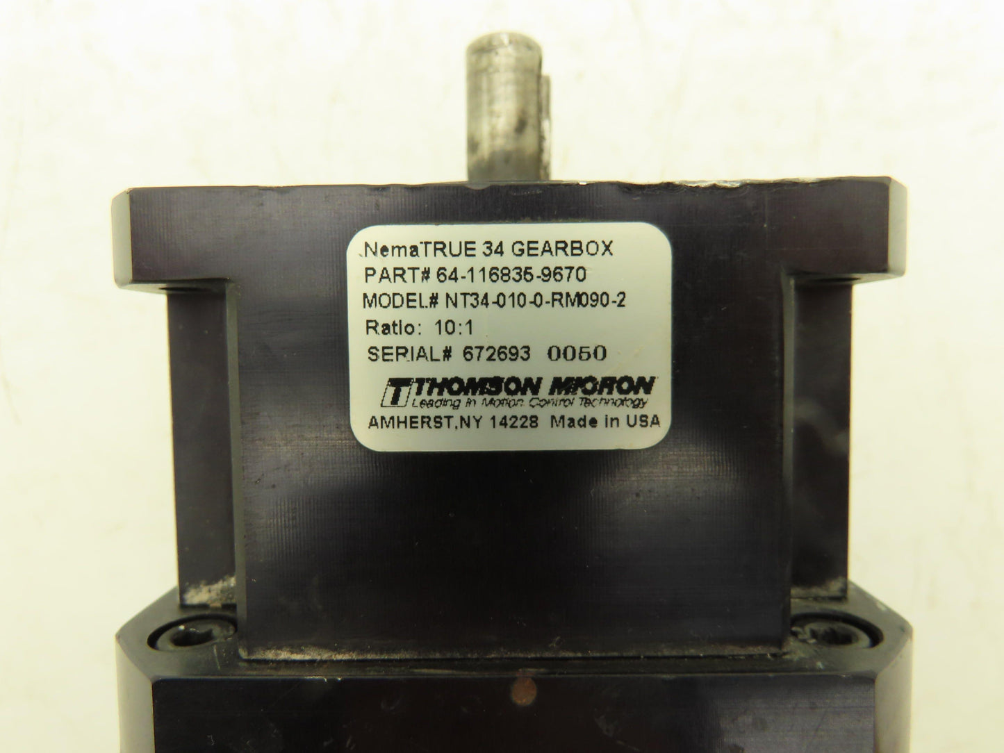 Thomson Micro NT34-010-0-RM090-2 True 34 Inline Gearbox 10:1 Reducer