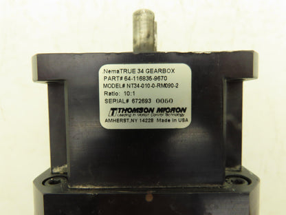 Thomson Micro NT34-010-0-RM090-2 True 34 Inline Gearbox 10:1 Reducer