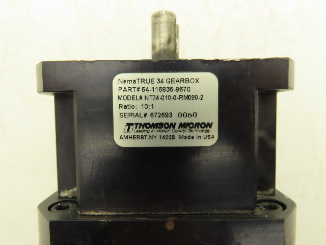 Thomson Micro NT34-010-0-RM090-2 True 34 Inline Gearbox 10:1 Reducer