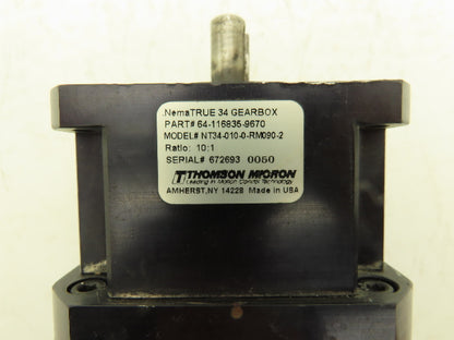 Thomson Micro NT34-010-0-RM090-2 True 34 Inline Gearbox 10:1 Reducer