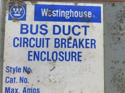 Westinghouse Busway Disconnect Switch Bus Plug 25A 600VAC 3PH 3W