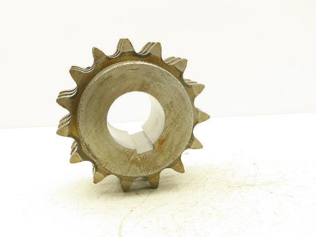 #100 Roller Chain 15-Tooth Triple Sprocket 3-Strand 1-1/4" Pitch 60mm Bore