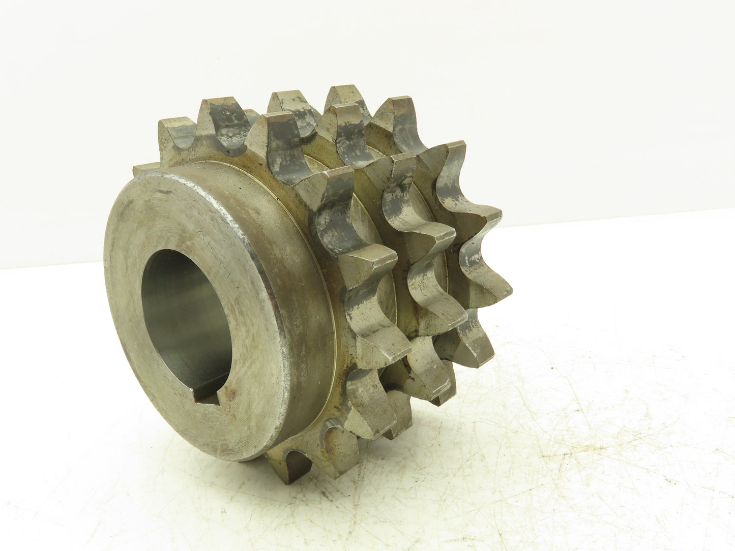 #100 Roller Chain 15-Tooth Triple Sprocket 3-Strand 1-1/4" Pitch 60mm Bore