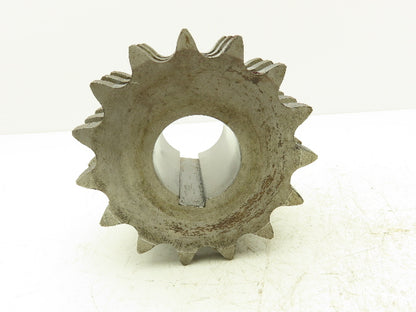 #100 Roller Chain 15-Tooth Triple Sprocket 3-Strand 1-1/4" Pitch 60mm Bore