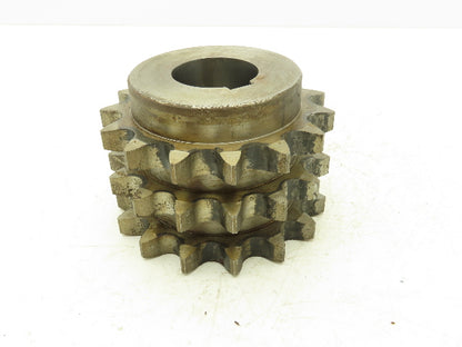 #100 Roller Chain 15-Tooth Triple Sprocket 3-Strand 1-1/4" Pitch 60mm Bore