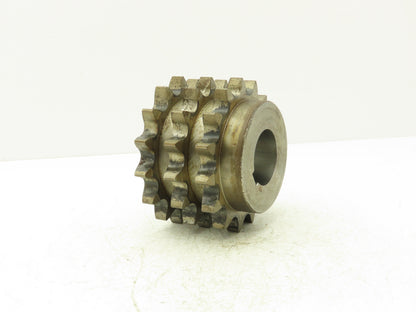 #100 Roller Chain 15-Tooth Triple Sprocket 3-Strand 1-1/4" Pitch 60mm Bore