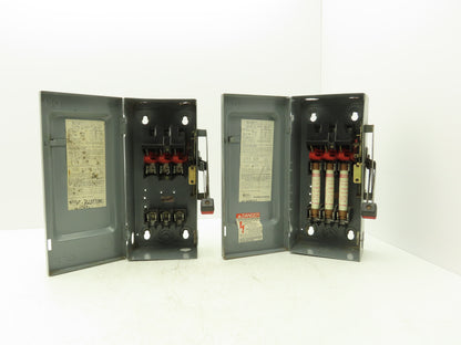 Square D H361 Safety Disconnect Switch Fusible 30A 3PH Series E1 Lot of 2