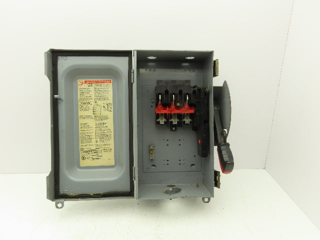 Square D HU362 Safety Disconnect Switch 60A 600VAC 3Pole Non Fused Ser F1