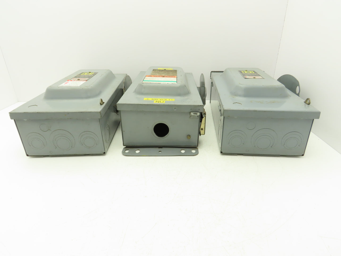 Square D Safety Disconnect Switch 600VAC 60A Fused/Non-Fused Mixed Lot of 3