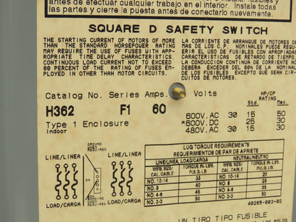 Square D Safety Disconnect Switch 600VAC 60A Fused/Non-Fused Mixed Lot of 3